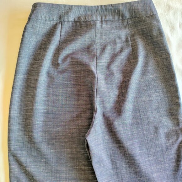 ANTONIO MELANI Straight Leg Textured Blue Cropped Dress Pants Non-Stretch 0 - Picture 7 of 10